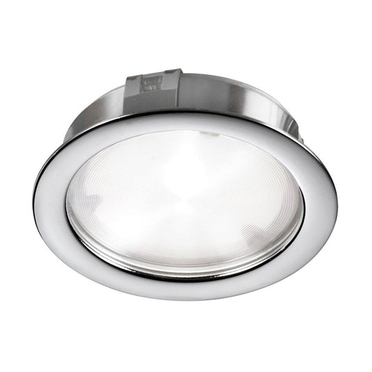 Dainolite LED Cree 4W 24VDC Puck Light | Polished Chrome Plated Metal | Under Cabinet Kitchen Task Light | 314lm 3000K 40° Beam | Model PLED-04-PC
