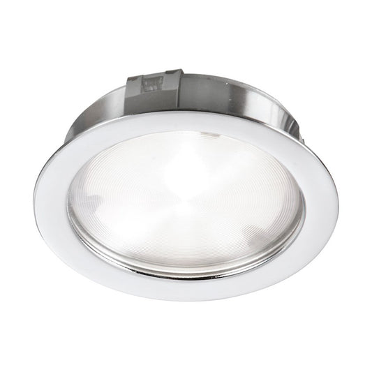 Dainolite PLED 4W LED Puck Light | White Powder-Coated Metal and Frosted Polycarbonate | Under Cabinet & Display Lighting | 314lm | Model PLED-04-WH