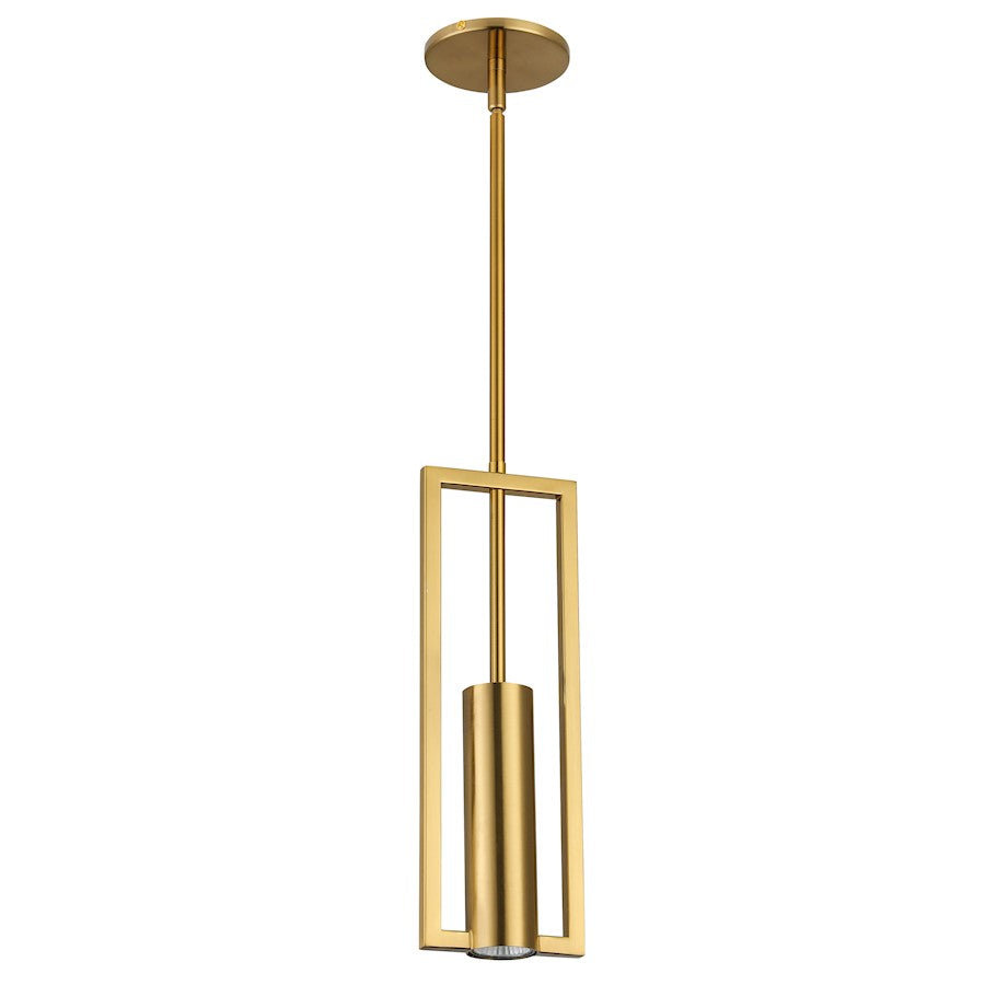 Dainolite Pauline 5in 1-Light Pendant | Modern Aged Brass Metal | Kitchen Island & Dining Room | 24.5-55.5in Drop | Model PLN-151P-AGB
