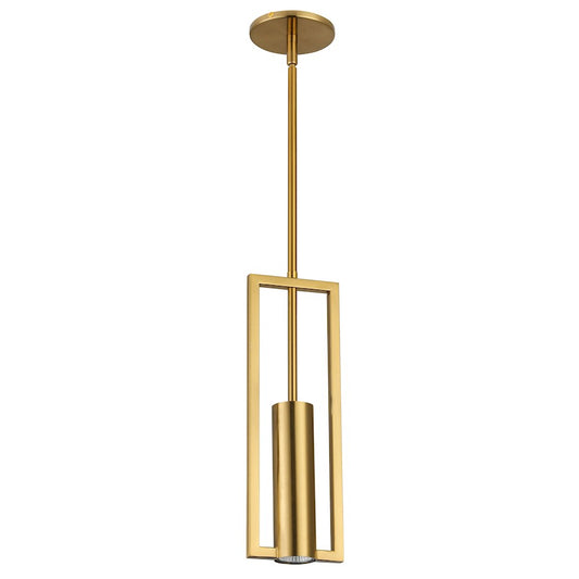 Dainolite Pauline 5in 1-Light Pendant | Modern Aged Brass Metal | Kitchen Island & Dining Room | 24.5-55.5in Drop | Model PLN-151P-AGB