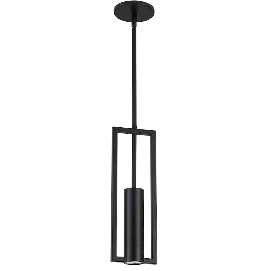 Dainolite Pauline 5in 1-Light Pendant | Modern Matte Black Metal | Kitchen Island & Dining Room | 24.5-55.5in Drop | Model PLN-151P-MB