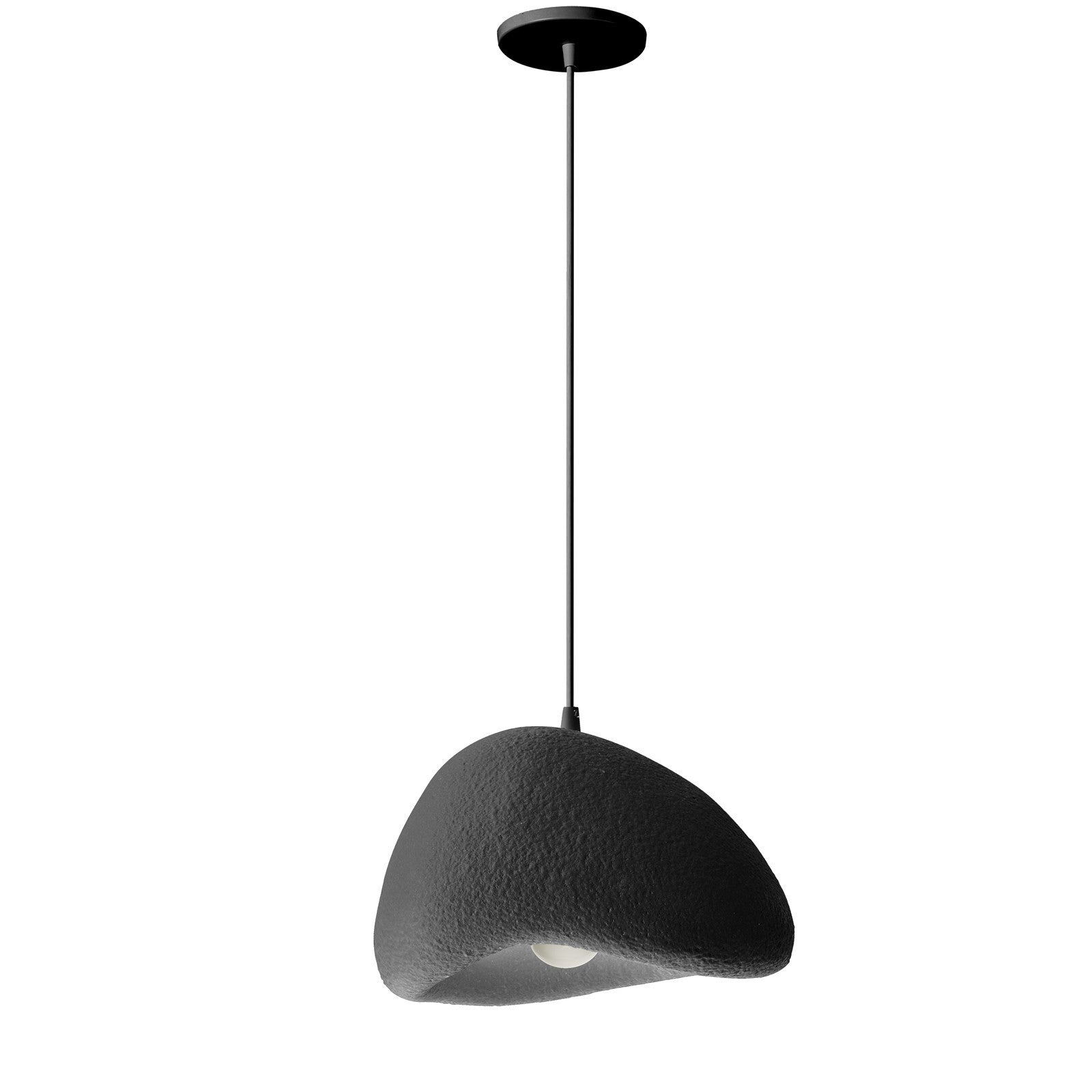 Dainolite Pilar 16in 1-Light Pendant | Contemporary Matte Black Foam and Metal | Kitchen Island & Foyer | 15.75 x 15.75 x 10 in | Model PLR-151P-MB