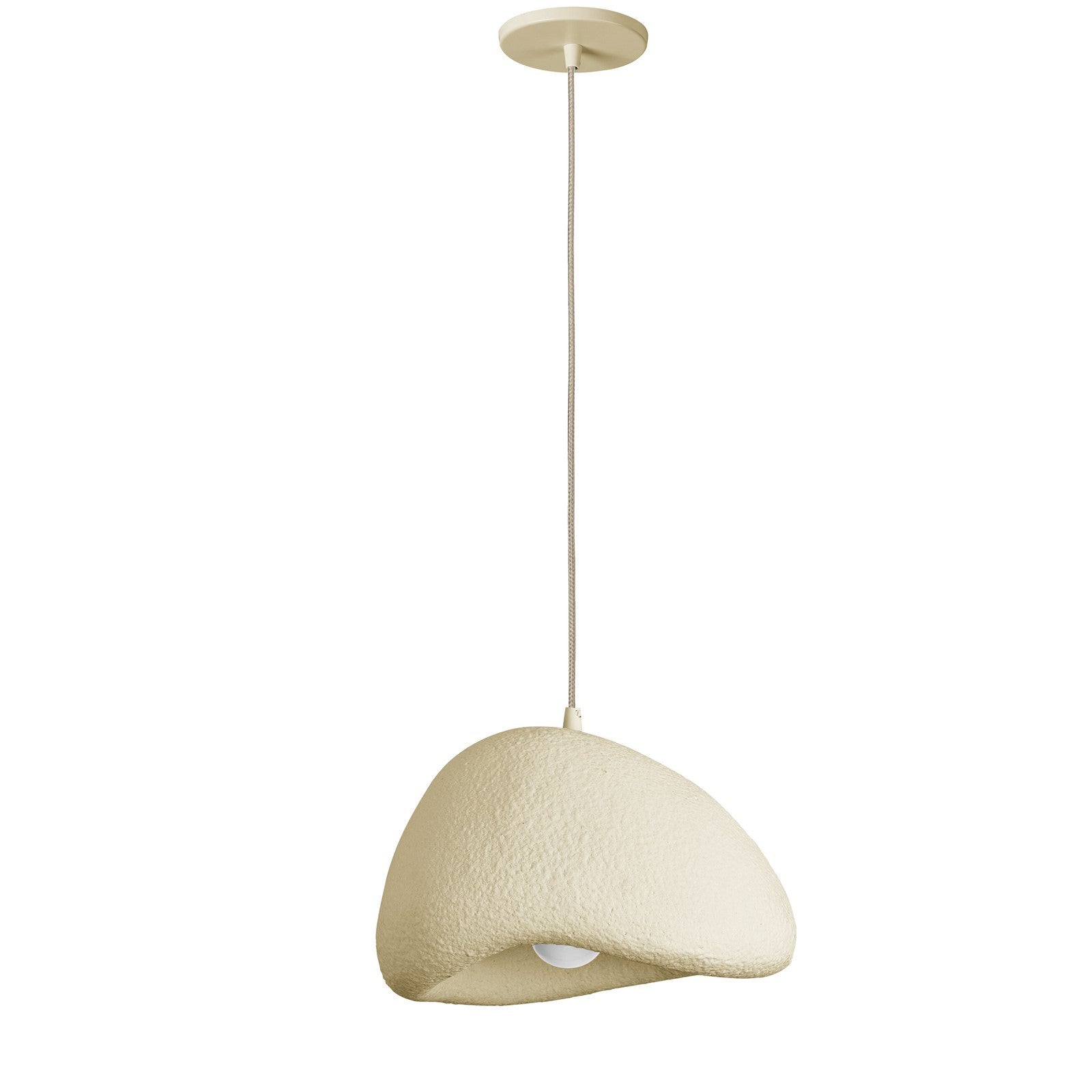 Dainolite Pilar 16in 1-Light Pendant | Contemporary Matte Beige Foam and Metal | Kitchen Island & Foyer | 15.75 x 15.75 x 10 in | Model PLR-151P-MBG