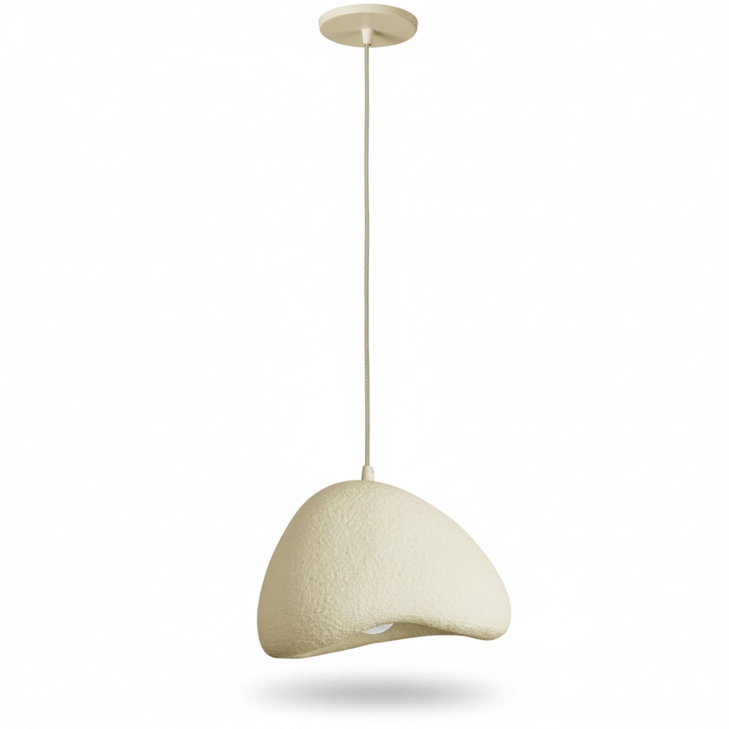 Dainolite Pilar 16in 1-Light Pendant | Contemporary Matte Beige Foam and Metal | Kitchen Island & Foyer | 15.75 x 15.75 x 10 in | Model PLR-151P-MBG