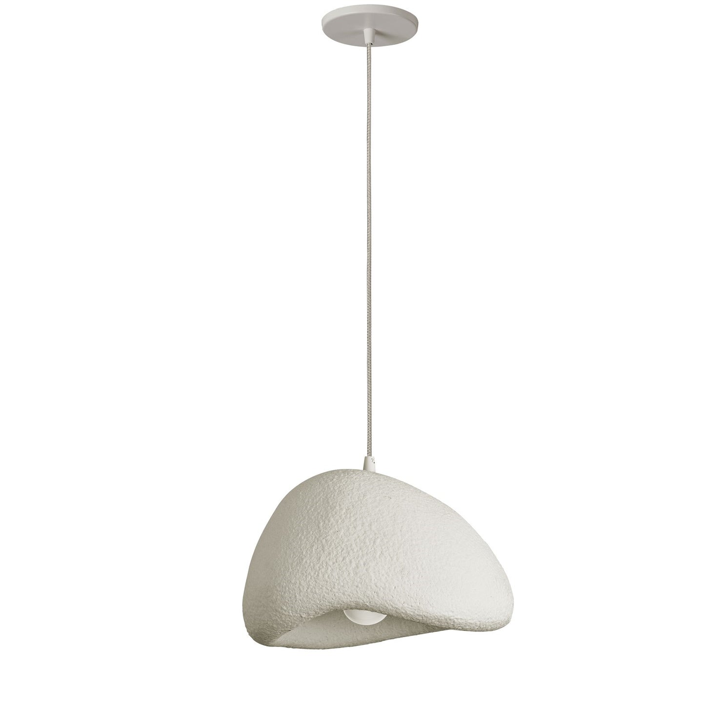 Dainolite Pilar 15.75in 1-Light Pendant | Contemporary Matte Linen Foam and Metal | Kitchen Island & Foyer | 15.75 x 15.75 x 10 in | Model PLR-151P-MLN