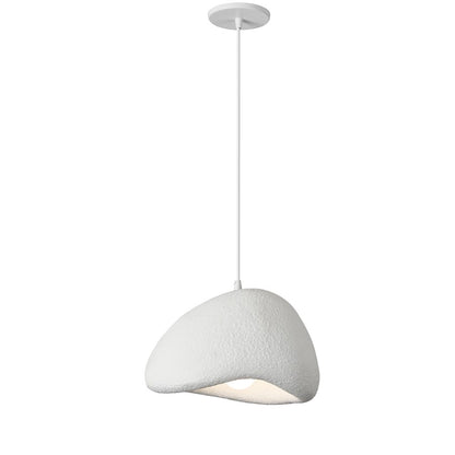 Dainolite Pilar 12.5in 1-Light Pendant | Contemporary White Plaster and Metal | Kitchen Island & Foyer | 12.5 x 15.75 x 8.5 in | Model PLR-151P-MW