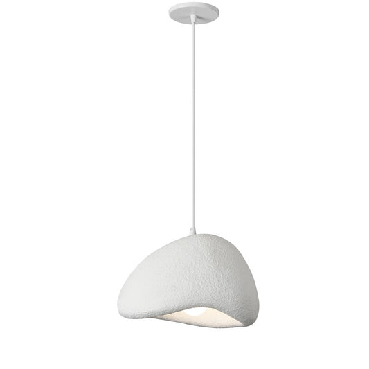 Dainolite Pilar 12.5in 1-Light Pendant | Contemporary White Plaster and Metal | Kitchen Island & Foyer | 12.5 x 15.75 x 8.5 in | Model PLR-151P-MW