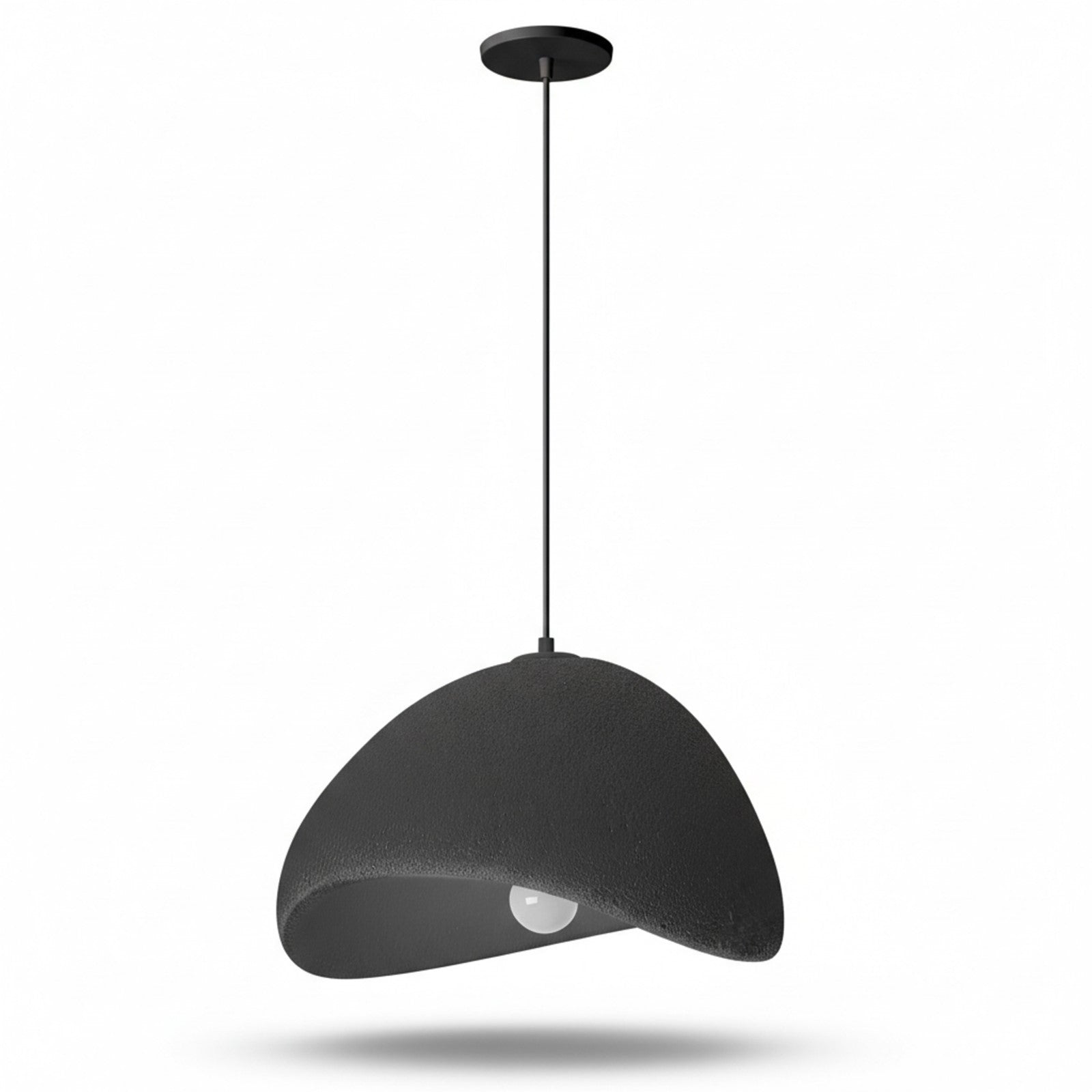 Dainolite Pilar 20in 1-Light Pendant | Contemporary Matte Black Foam and Metal | Kitchen Island & Dining Room | 19.75 x 19.75 x 12 in | Model PLR-191P-MB