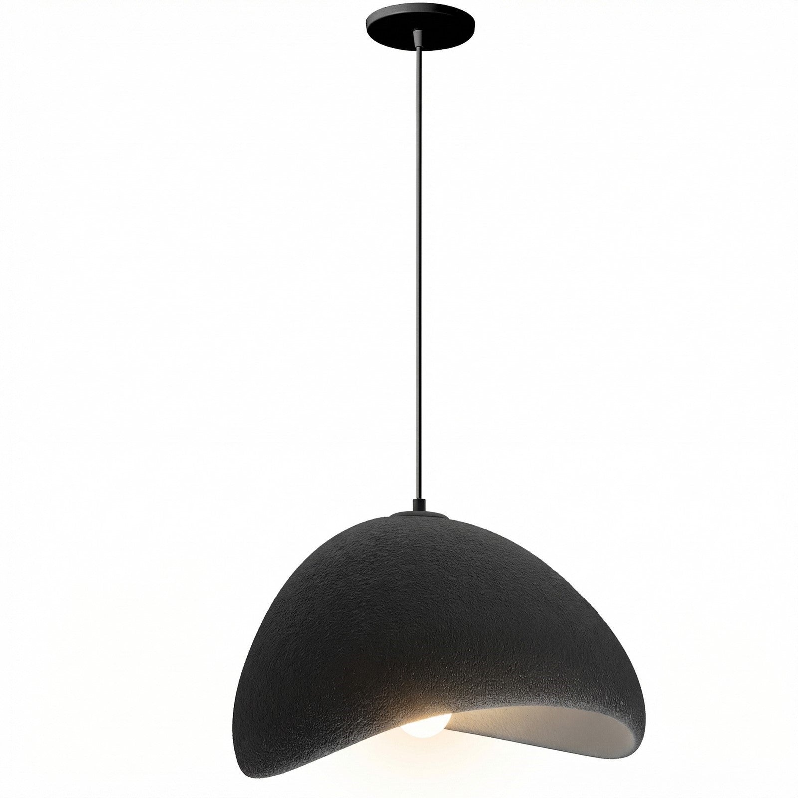 Dainolite Pilar 20in 1-Light Pendant | Contemporary Matte Black Foam and Metal | Kitchen Island & Dining Room | 19.75 x 19.75 x 12 in | Model PLR-191P-MB