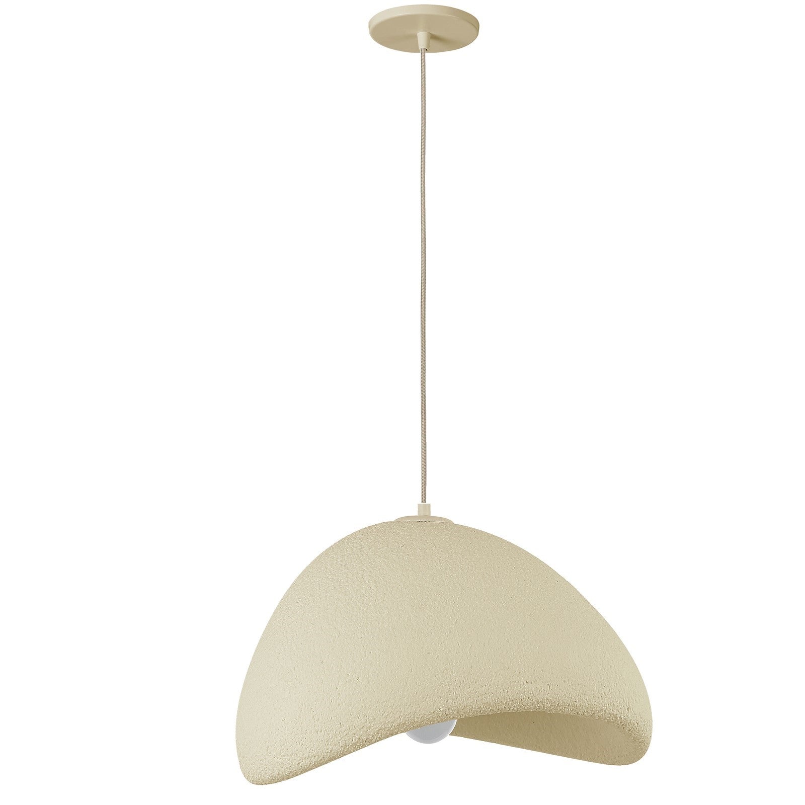 Dainolite Pilar 20in 1-Light Pendant | Contemporary Matte Beige Foam and Metal | Kitchen Island & Dining Room | 19.75 x 19.75 x 12 in | Model PLR-191P-MBG