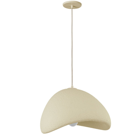 Dainolite Pilar 20in 1-Light Pendant | Contemporary Matte Beige Foam and Metal | Kitchen Island & Dining Room | 19.75 x 19.75 x 12 in | Model PLR-191P-MBG