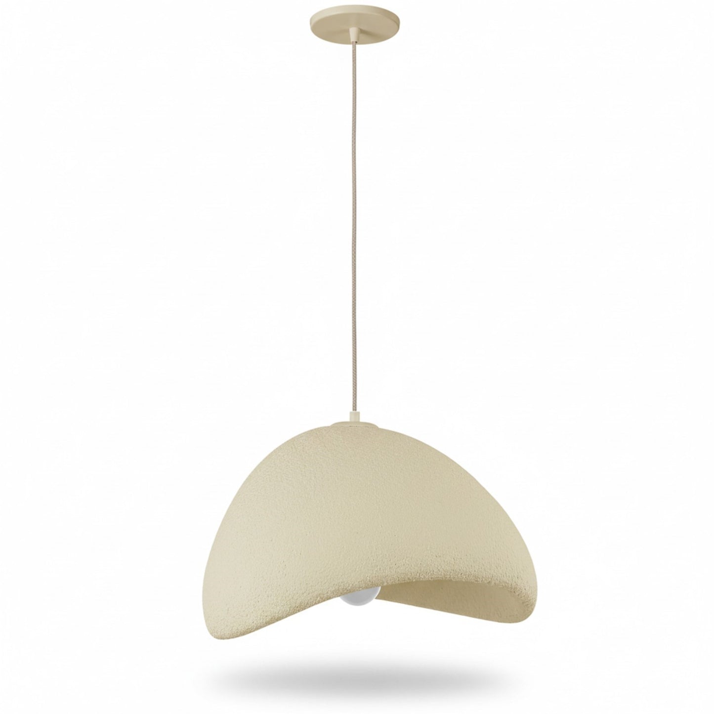 Dainolite Pilar 20in 1-Light Pendant | Contemporary Matte Beige Foam and Metal | Kitchen Island & Dining Room | 19.75 x 19.75 x 12 in | Model PLR-191P-MBG