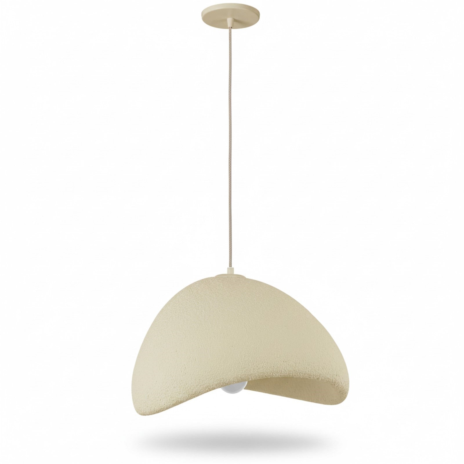 Dainolite Pilar 20in 1-Light Pendant | Contemporary Matte Beige Foam and Metal | Kitchen Island & Dining Room | 19.75 x 19.75 x 12 in | Model PLR-191P-MBG