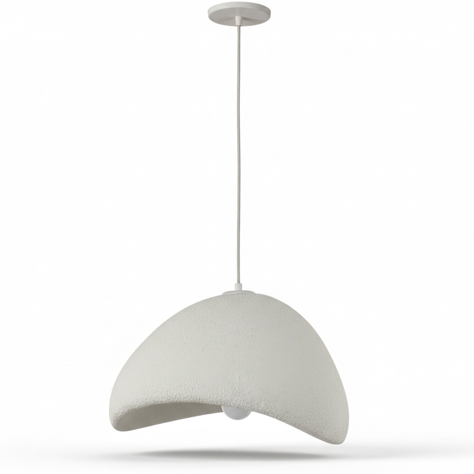 Dainolite Pilar 20in 1-Light Pendant | Contemporary Matte Linen Foam and Metal | Kitchen Island & Dining Room | 19.75 x 19.75 x 12 in | Model PLR-191P-MLN