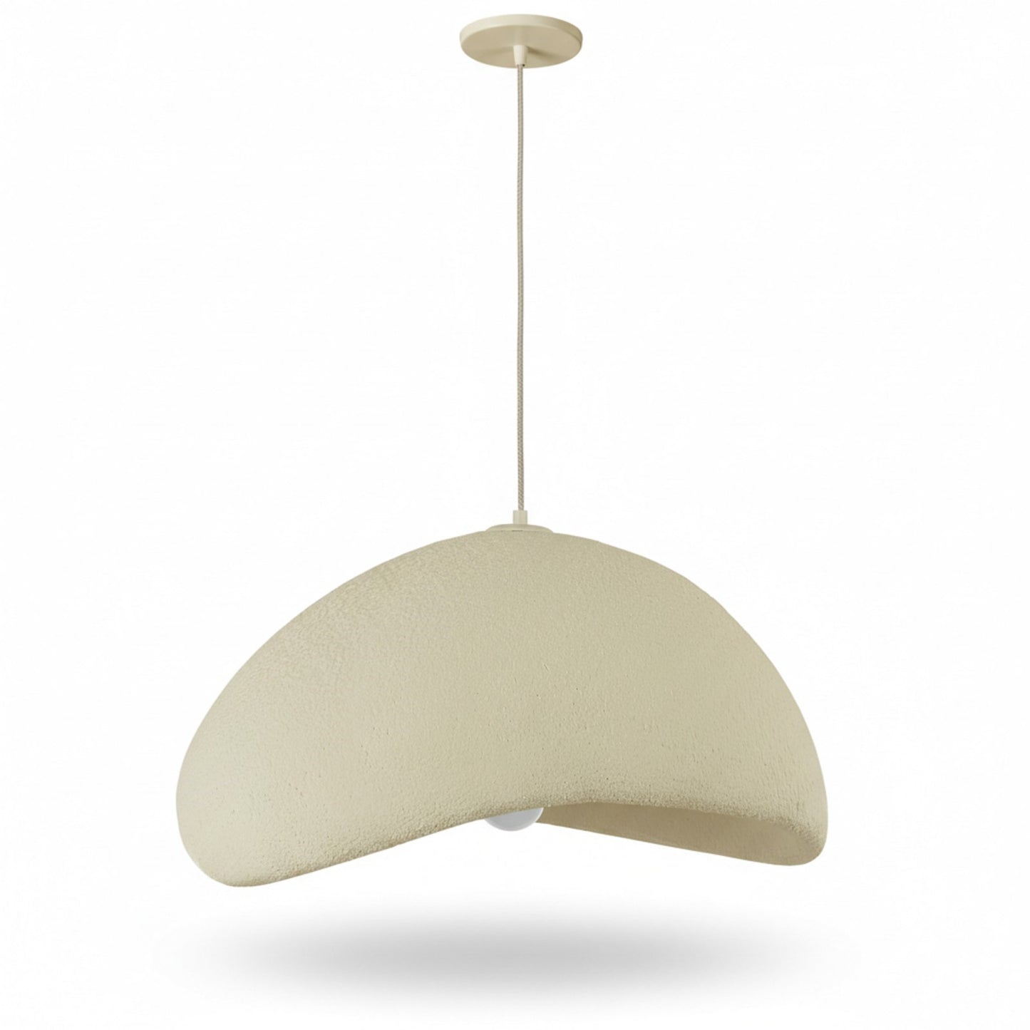 Dainolite Pilar 24in 1-Light Pendant | Contemporary Matte Beige Foam | Kitchen Island & Dining Room | 23.75 x 23.75 x 14 in | Model PLR-231P-MBG