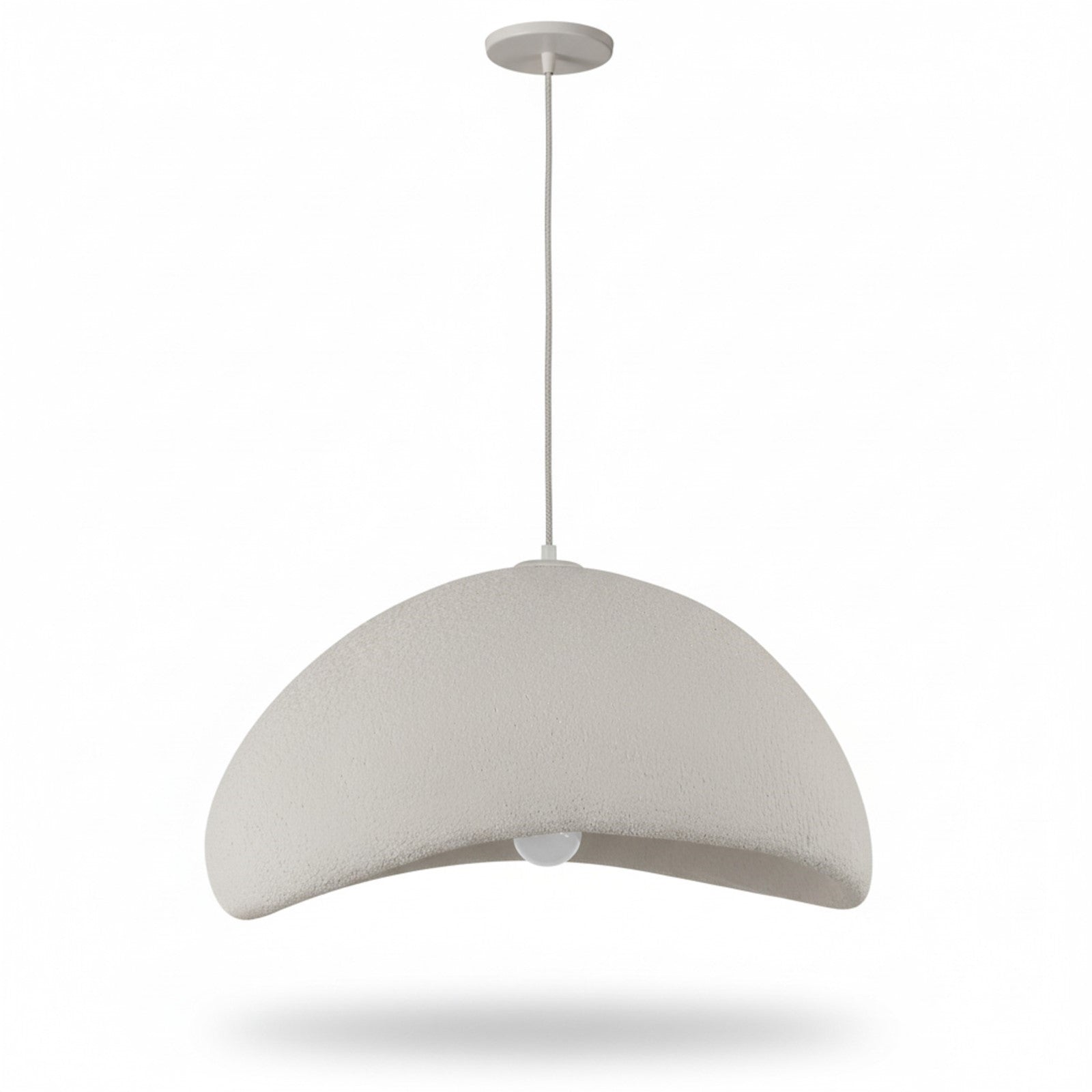 Dainolite Pilar 24in 1-Light Pendant | Contemporary Matte Linen Foam | Kitchen Island & Dining Room | 23.75 x 23.75 x 14 in | Model PLR-231P-MLN