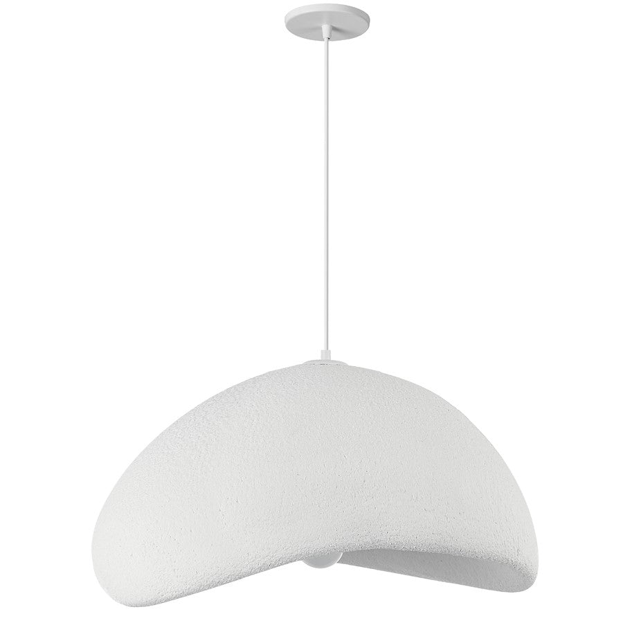 Dainolite Pilar 18.5in 1-Light Pendant | Contemporary White Plaster and Metal | Kitchen Island & Foyer | 18.5 x 23.75 x 12.25 in | Model PLR-231P-MW