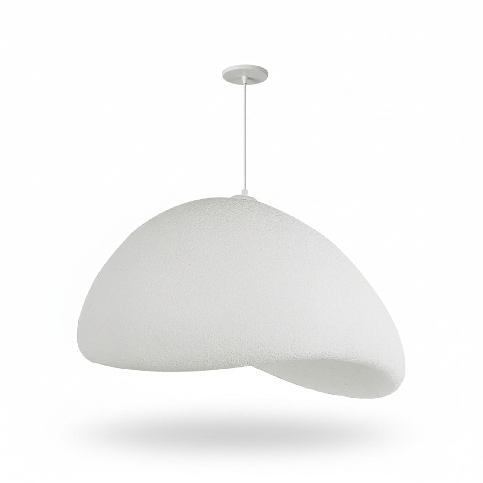 Dainolite Pilar 32in 1-Light Pendant | Contemporary Matte White Foam | Kitchen Island & Dining Room | 31.5 x 31.5 x 15.75 in | Model PLR-311P-MW