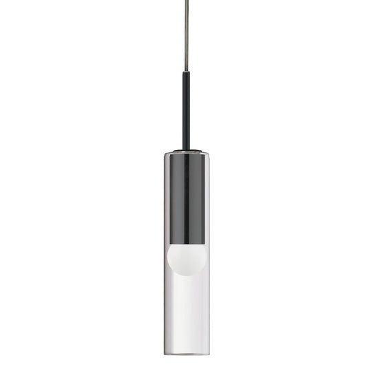 Dainolite Palmer 17in 1-Light Pendant | Modern Matte Black and Clear Glass | Kitchen Island & Dining Room | 40W, Dimmable | Model PMR-171P-MB