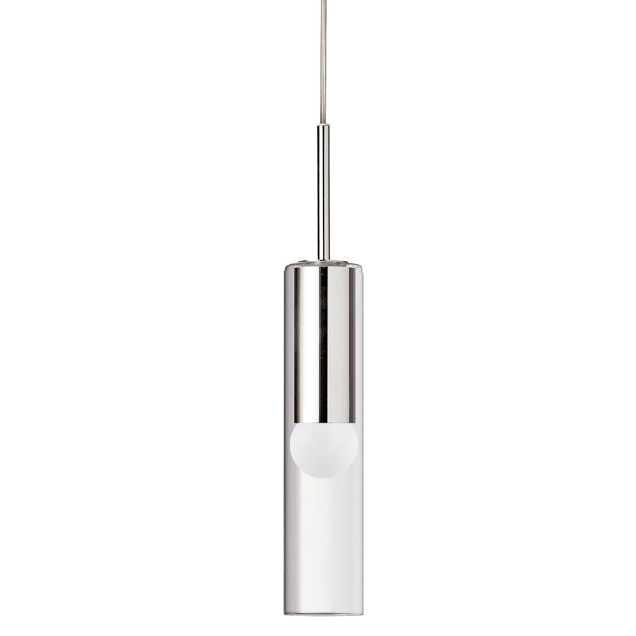 Dainolite Palmer 1-Light Pendant | Modern Polished Chrome and Clear Glass | Kitchen Island & Dining Room | 3 x 3 x 17 in | Model PMR-171P-PC