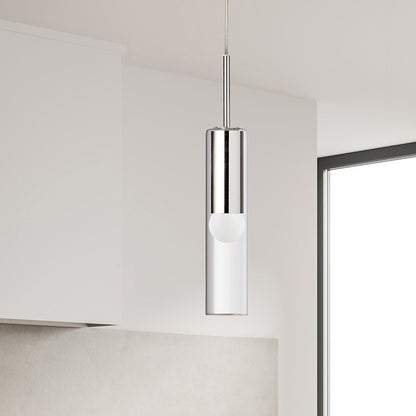 Dainolite Palmer 1-Light Pendant | Modern Polished Chrome and Clear Glass | Kitchen Island & Dining Room | 3 x 3 x 17 in | Model PMR-171P-PC