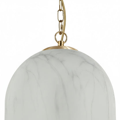 Dainolite Patrice 12in 1-Light Pendant | Industrial Aged Brass Metal and Faux Alabaster Glass | Kitchen Island & Dining Room | 12 x | Model PRC-121P-AGB