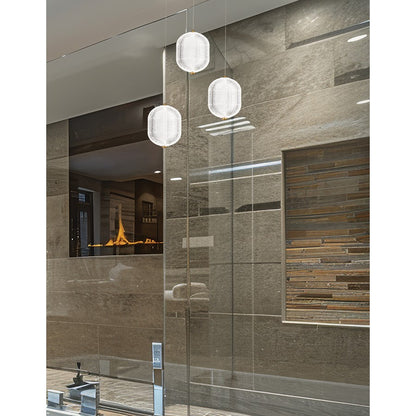 Dainolite Peri 12in 3-Light Multi Pendant | Contemporary Aged Brass and Clear Acrylic | Dining Room & Kitchen | Model PRI-1222LEDP-AGB