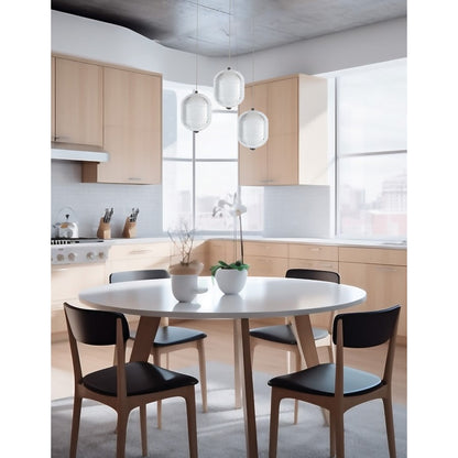 Dainolite Peri 12in 3-Light LED Multi Pendant | Contemporary Matte Black and Clear Acrylic | Kitchen Island & Dining Room | Model PRI-1222LEDP-MB