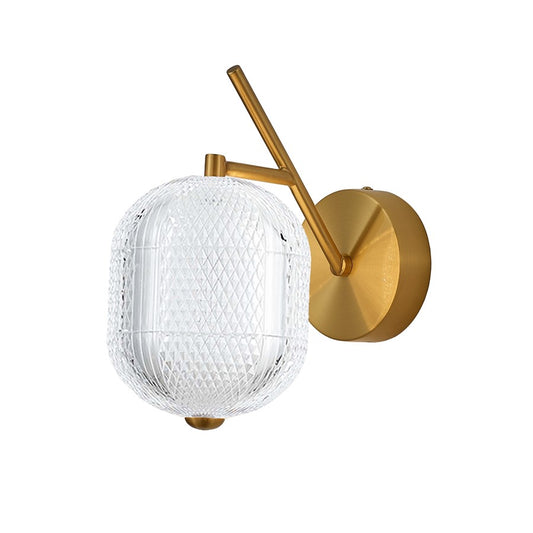 Dainolite Peri 1-Light LED Wall Sconce | Contemporary Aged Brass and Clear Acrylic | Hallway & Foyer Accent | 6 x 10 x 10 in | Model PRI-137LEDW-AGB