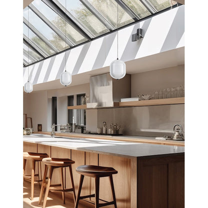 Dainolite Peri 6in 1-Light LED Pendant | Contemporary Matte Black and Clear Acrylic | Kitchen & Dining Room | 6 x 6 x 10 in | Model PRI-67LEDP-MB