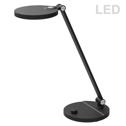 Dainolite Prescott 15in 1-Light LED Table Lamp | Modern Matte Black Plastic and White Acrylic | Desk & Side Table | Model PRT-178LEDT-BK
