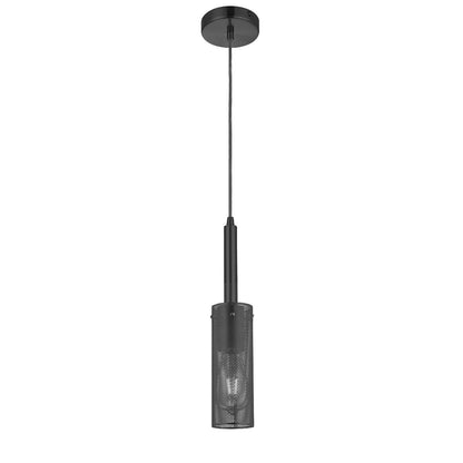 Dainolite Percy 15in 1-Light Pendant | Modern Matte Black Metal Cylinder | Kitchen Island & Bar | 3 x 3 x 15.25 in | Model PRY-MM-MB