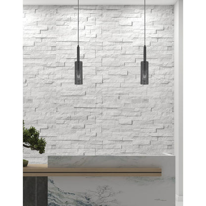Dainolite Percy 15in 1-Light Pendant | Modern Matte Black Metal Cylinder | Kitchen Island & Bar | 3 x 3 x 15.25 in | Model PRY-MM-MB