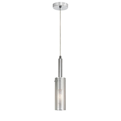 Dainolite Percy 3in 1-Light Pendant | Modern Polished Chrome Metal | Kitchen Island & Bar | 3 x 3 x 15 in | Model PRY-MM-PC