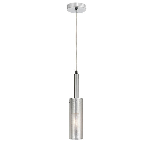 Dainolite Percy 3in 1-Light Pendant | Modern Polished Chrome Metal | Kitchen Island & Bar | 3 x 3 x 15 in | Model PRY-MM-PC