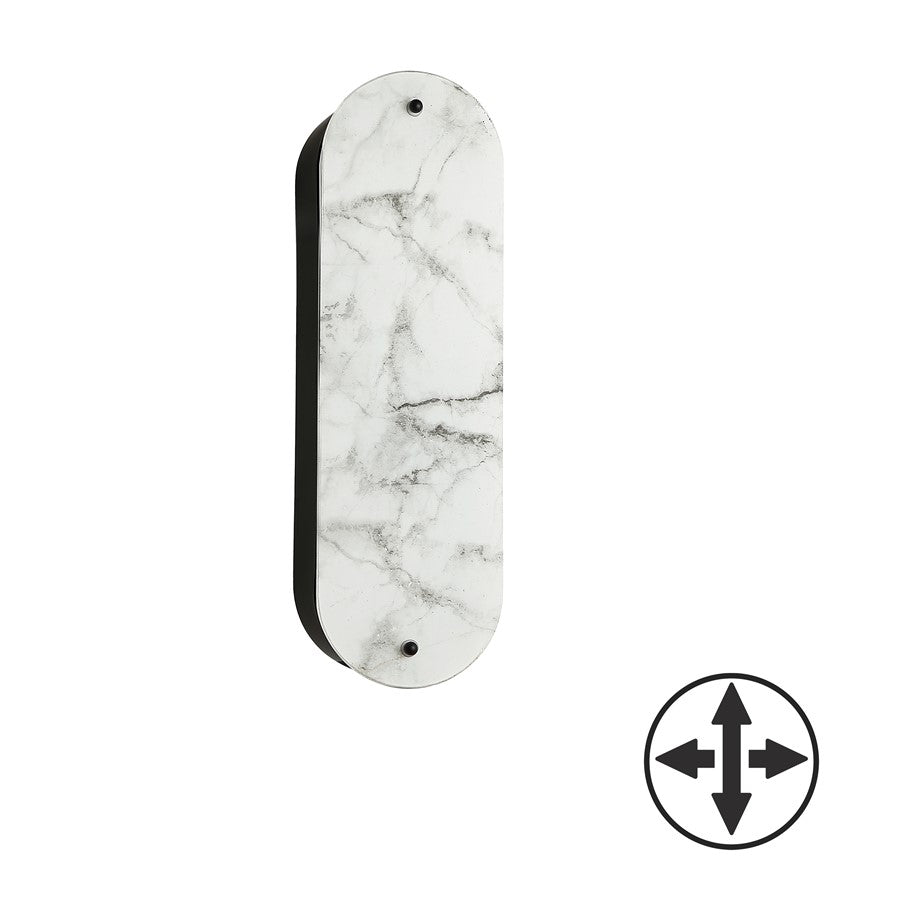 Dainolite Pascal 16in 2-Light Wall Sconce | Contemporary Matte Black and Alabaster Faux Alabaster | Hallway & Bedroom | Model PSC-162W-MB