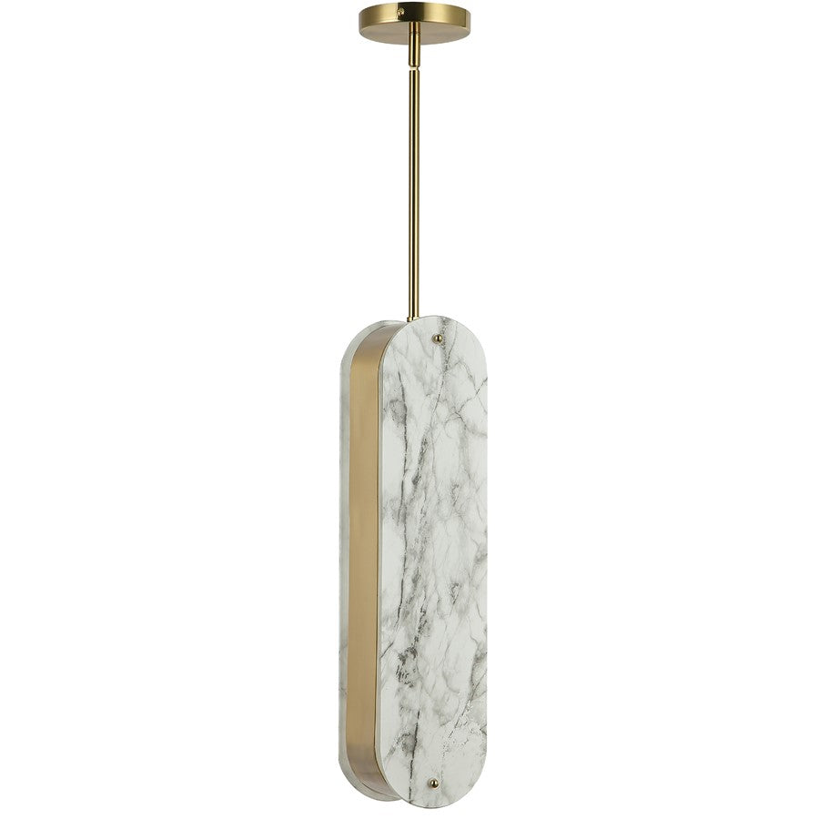 Dainolite Pascal 1-Light Pendant | Contemporary Aged Brass Metal and Alabaster Faux Alabaster | Kitchen Island & Foyer Hallway | 4.5 | Model PSC-201P-AGB