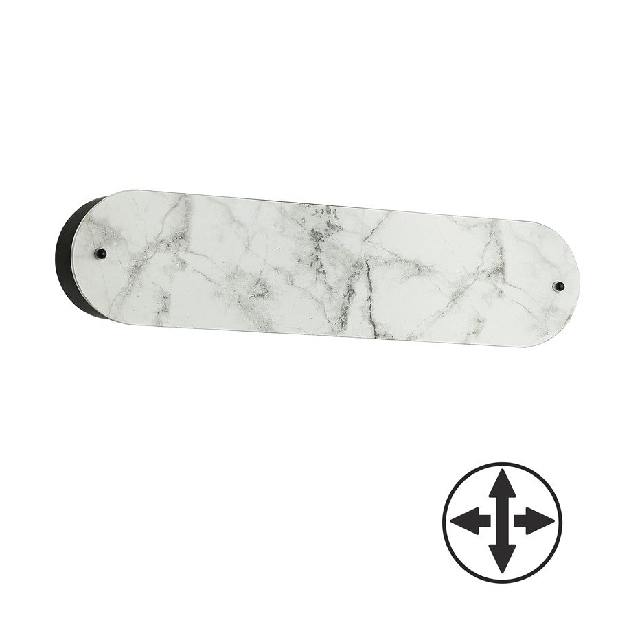 Dainolite Pascal 20in 2-Light Wall Sconce | Contemporary Matte Black and Alabaster Faux Alabaster | Hallway & Bedroom | Model PSC-202W-MB
