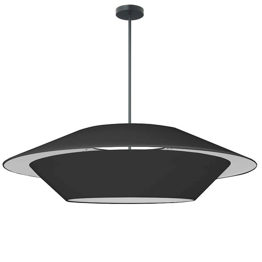 Dainolite Poseidon 36in 4-Light Pendant | Modern Black Fabric Shade and Matte Black Metal | Kitchen Island & Dining Room | 36 x 36 | Model PSO-364P-MB-797