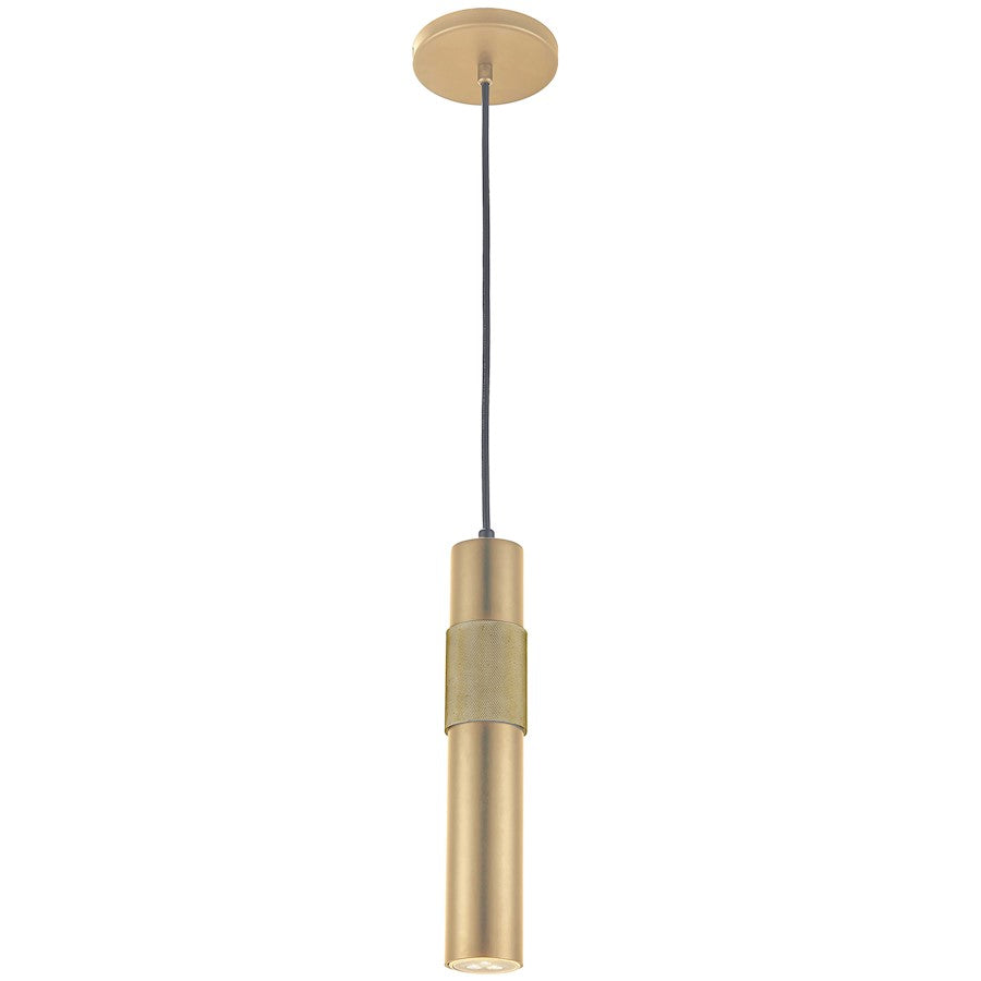 Dainolite Passwell 12in 1-Light Pendant | Modern Aged Brass Metal | Kitchen Island & Dining Room | 2.25 x 2.25 x 12 in | Model PSW-121P-AGB