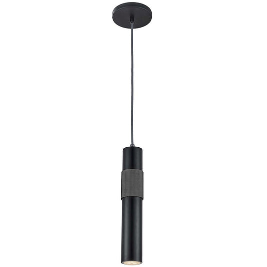 Dainolite Passwell 12in 1-Light Pendant | Modern Matte Black Metal | Kitchen Island & Dining Room | 2.25 x 2.25 x 12 in | Model PSW-121P-MB