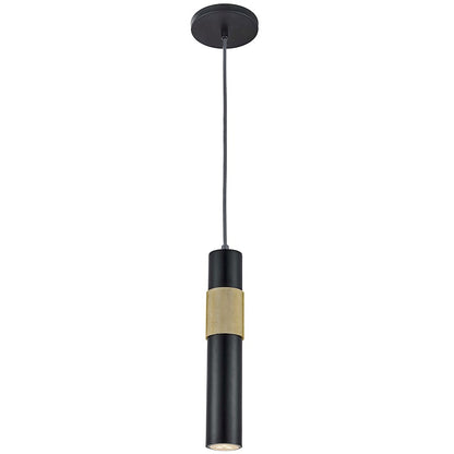 Dainolite Passwell 12in 1-Light Pendant | Modern Matte Black and Aged Brass Metal | Kitchen Island & Dining Room | Model PSW-121P-MB-AGB