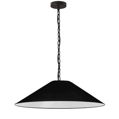 Dainolite Presley 32in 1-Light Pendant | Transitional Matte Black Metal and Black HardBack Shade | Dining Room & Kitchen Island | 32 | Model PSY-L-MB-797