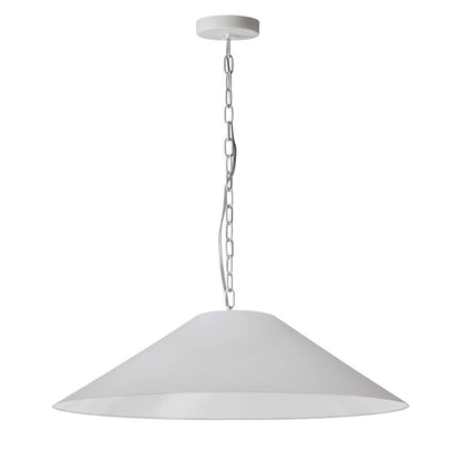 Dainolite Presley 32in 1-Light Pendant | Transitional White Fabric and Matte White Metal | Kitchen Island & Dining Room | Model PSY-L-MW-790