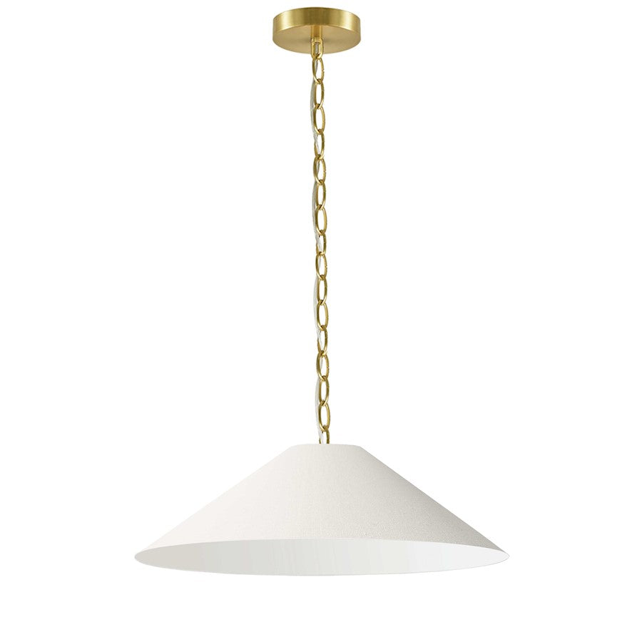 Dainolite Presley 26in 1-Light Pendant | Transitional Aged Brass and Cream HardBack Shade | Kitchen Island & Dining Room | 26 x 26 x | Model PSY-M-AGB-720