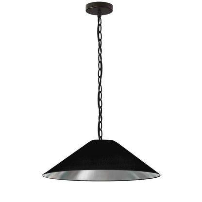 Dainolite Presley 26in 1-Light Medium Pendant | Transitional Matte Black and Silver Fabric | Kitchen Island & Dining Room | 26 x 26 x | Model PSY-M-MB-697