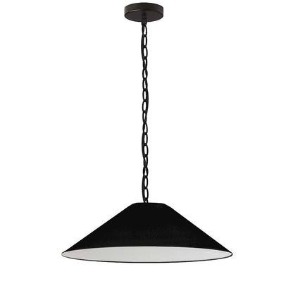 Dainolite Presley 26in 1-Light Medium Pendant | Transitional Matte Black and Black HardBack Fabric | Kitchen Island & Dining Room | Model PSY-M-MB-797