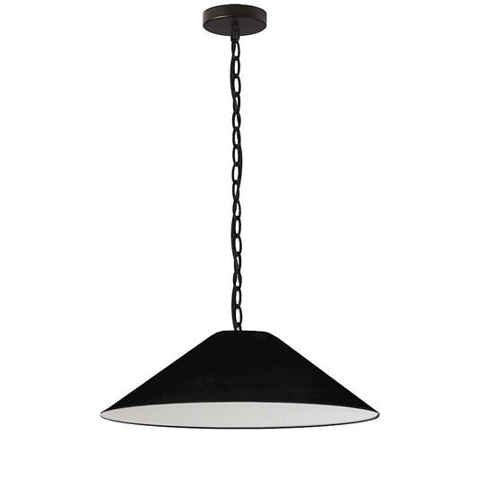 Dainolite Presley 26in 1-Light Medium Pendant | Transitional Matte Black and Black HardBack Fabric | Kitchen Island & Dining Room | Model PSY-M-MB-797