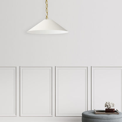 Dainolite Presley 20in 1-Light Pendant | Transitional Aged Brass and Cream Fabric HardBack | Kitchen Island & Dining Room | 20 x 20 | Model PSY-S-AGB-720