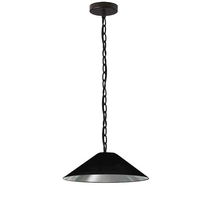 Dainolite Presley 20in 1-Light Small Pendant | Transitional Black & Silver Fabric and HardBack Shade | Kitchen Island & Dining Room | Model PSY-S-MB-697